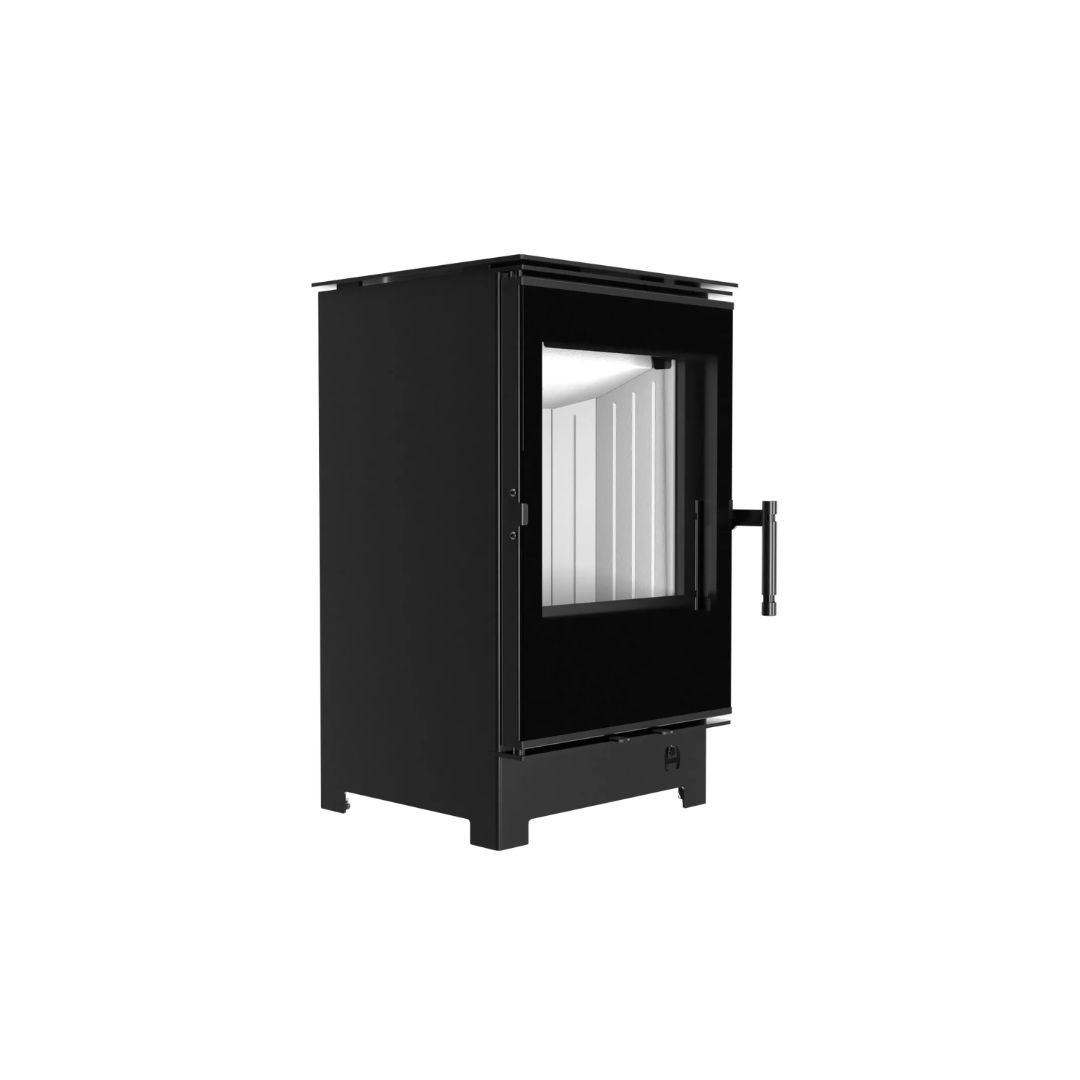 Hitze freistehender Kamin LYNX S 6,5 kW  Kaminofen Wärmequelle Standkamin schwarz