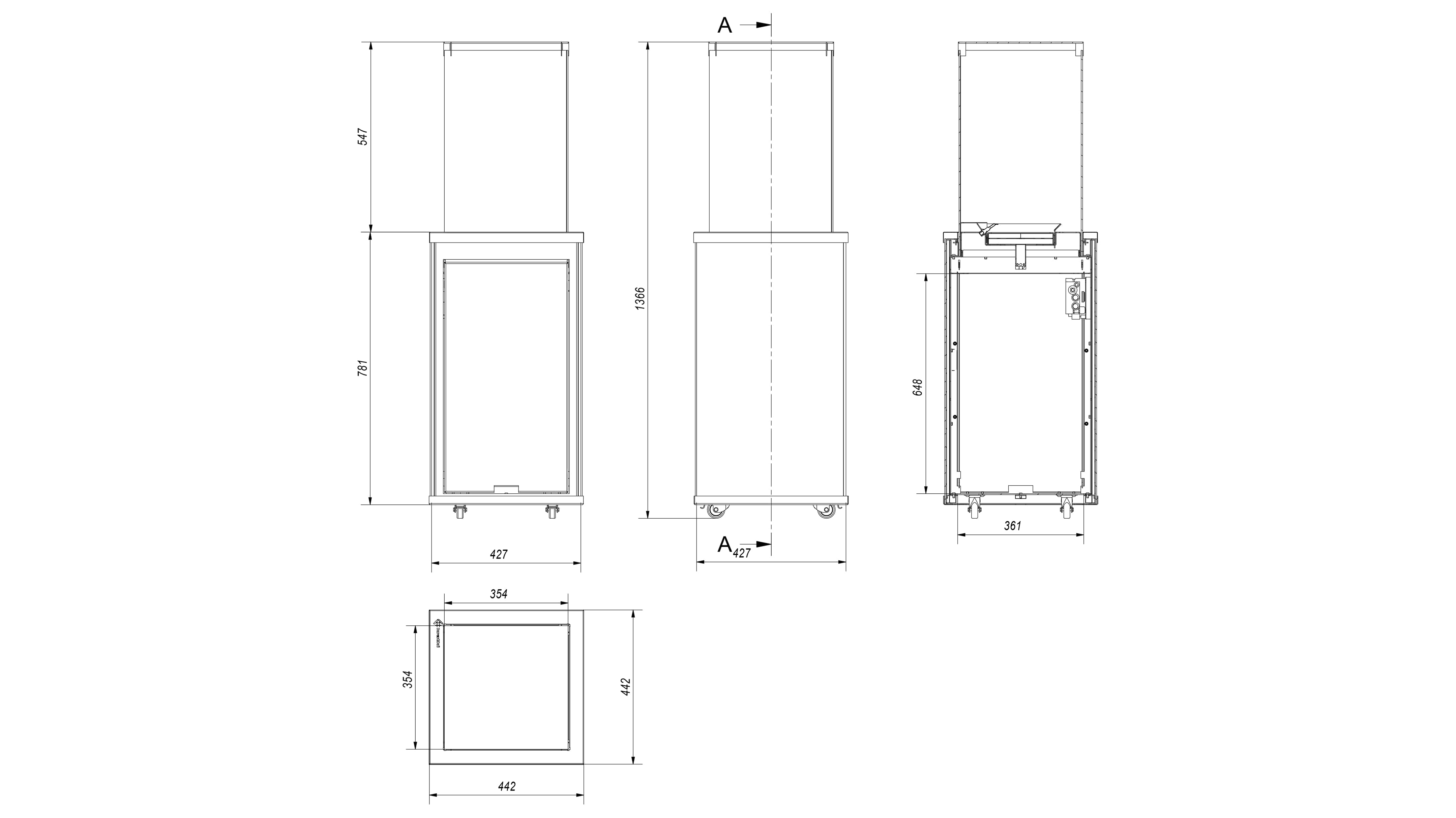 KRATKI Gaskamin PATIO MINI Quarzstein NATURALI PIETRA Grau Gasheizgerät 4-8,2 kW
