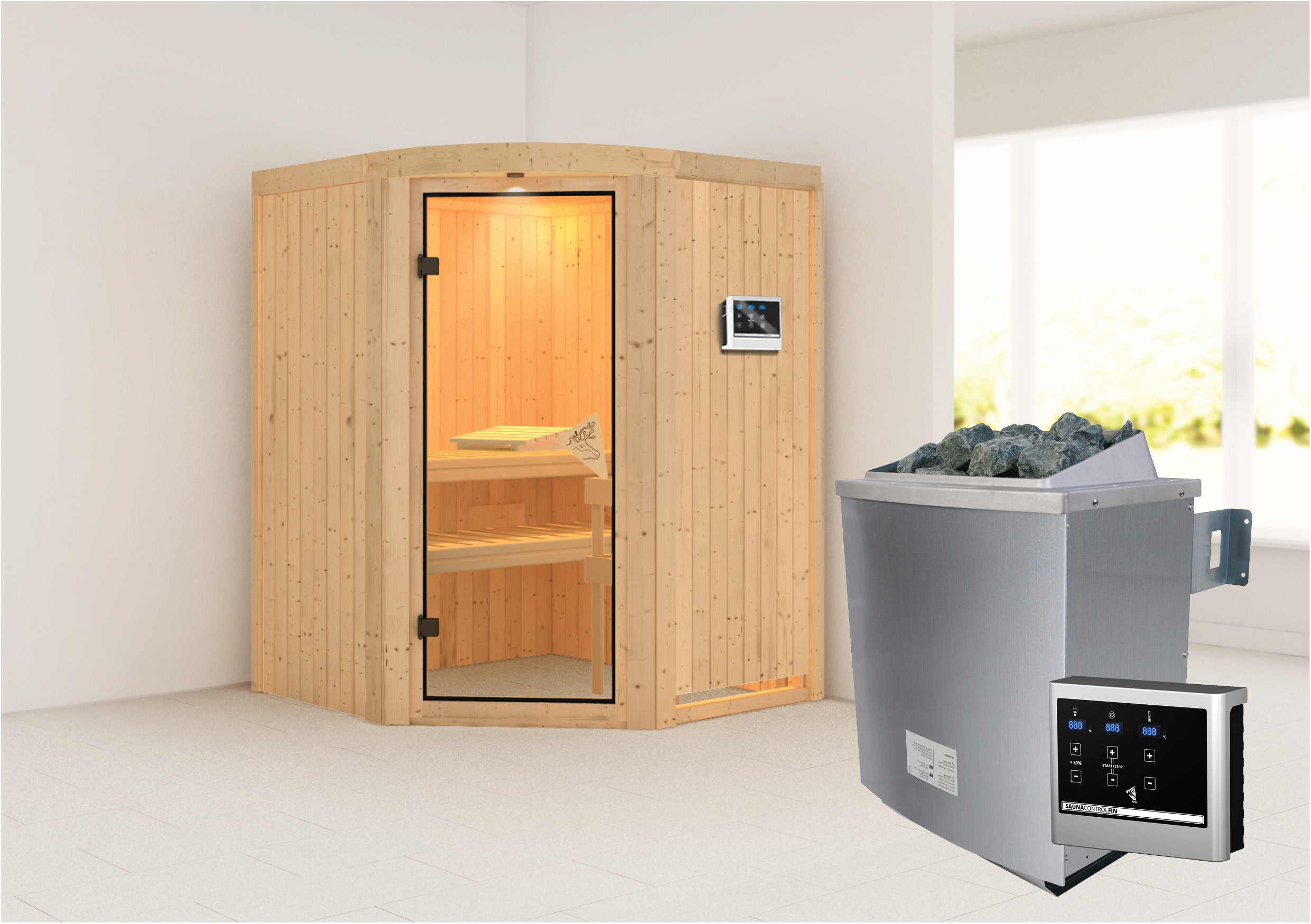 Karibu Sauna Asmada - Systemsauna (Rundeinstieg)
