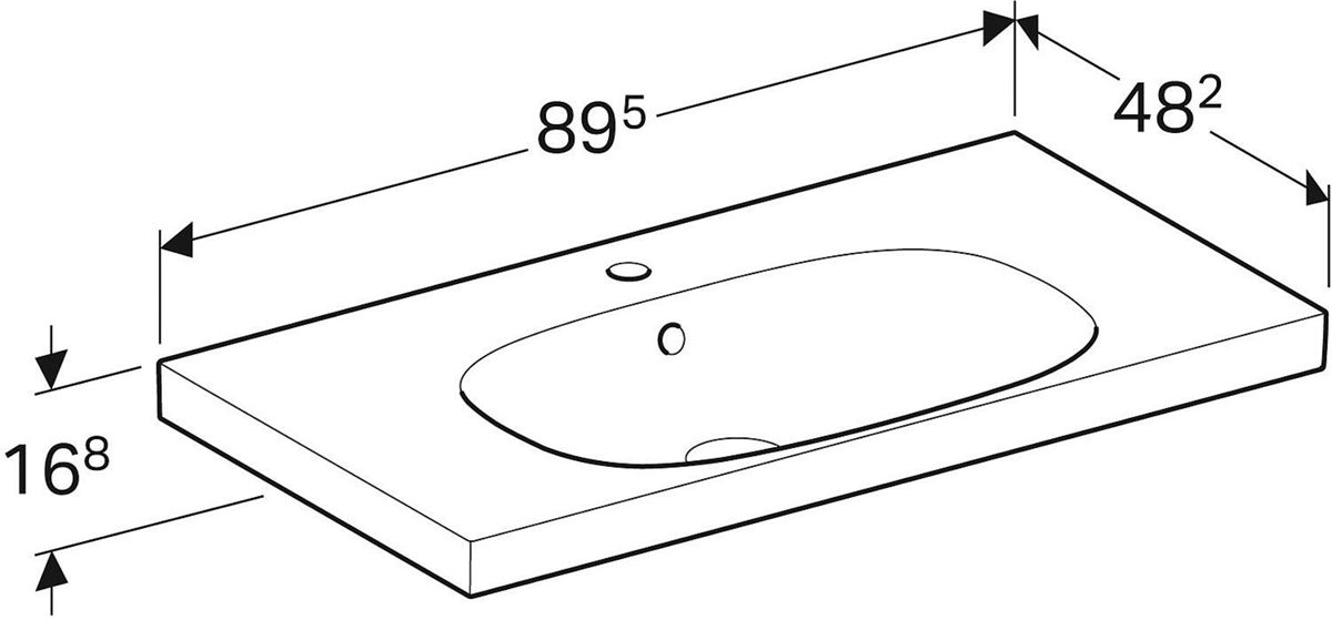 Geberit Waschtisch Acanto weiß Keramik Wandhängend 900x170x480mm Badezimmer Sanitär