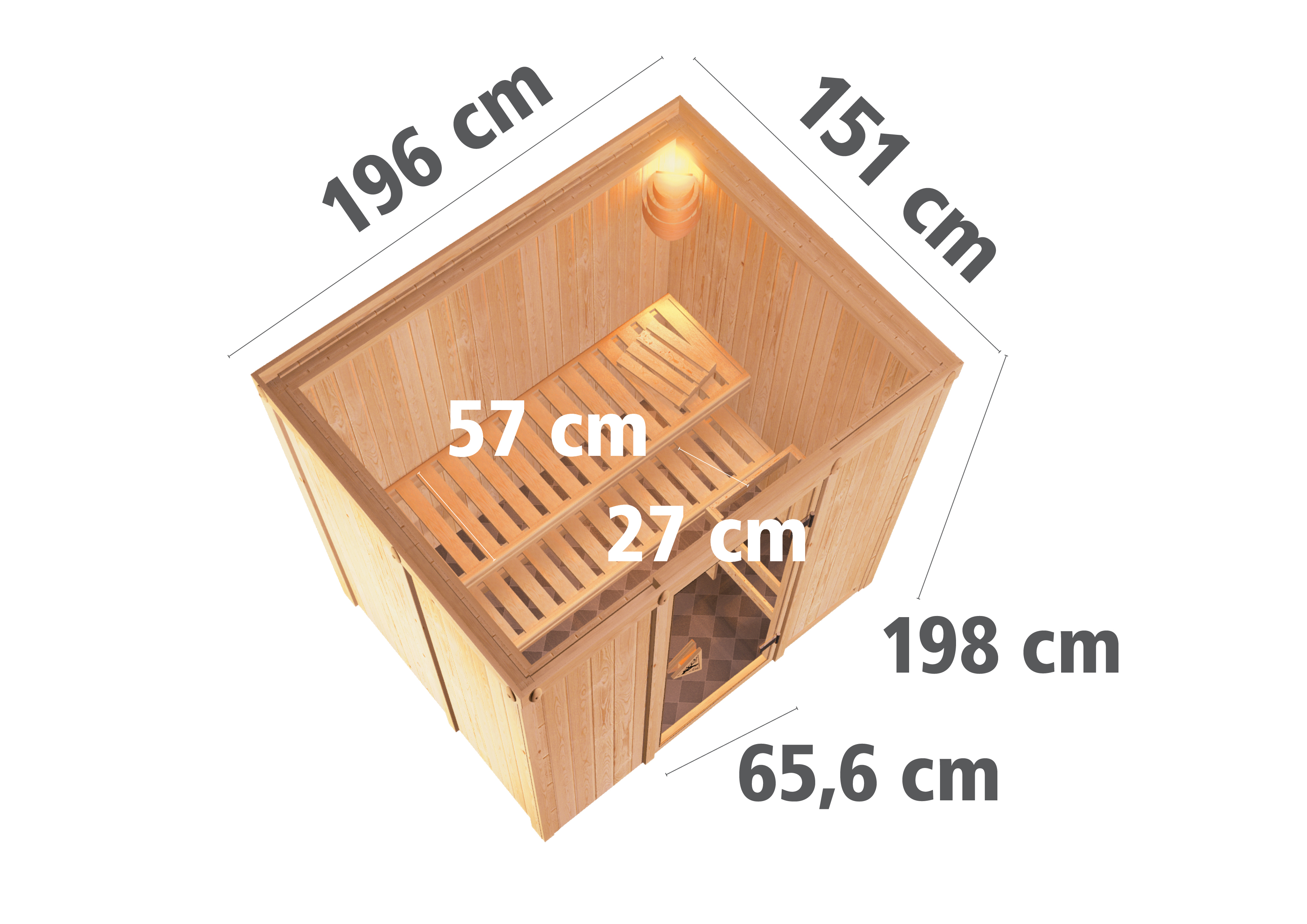 Karibu Sauna Bodin - Systemsauna (Fronteinstieg)