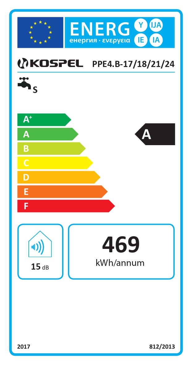 Kospel Durchlauferhitzer PPE4.B Basic elektronisch, LCD 17/18/21/24 kW, 400 V Heizung
