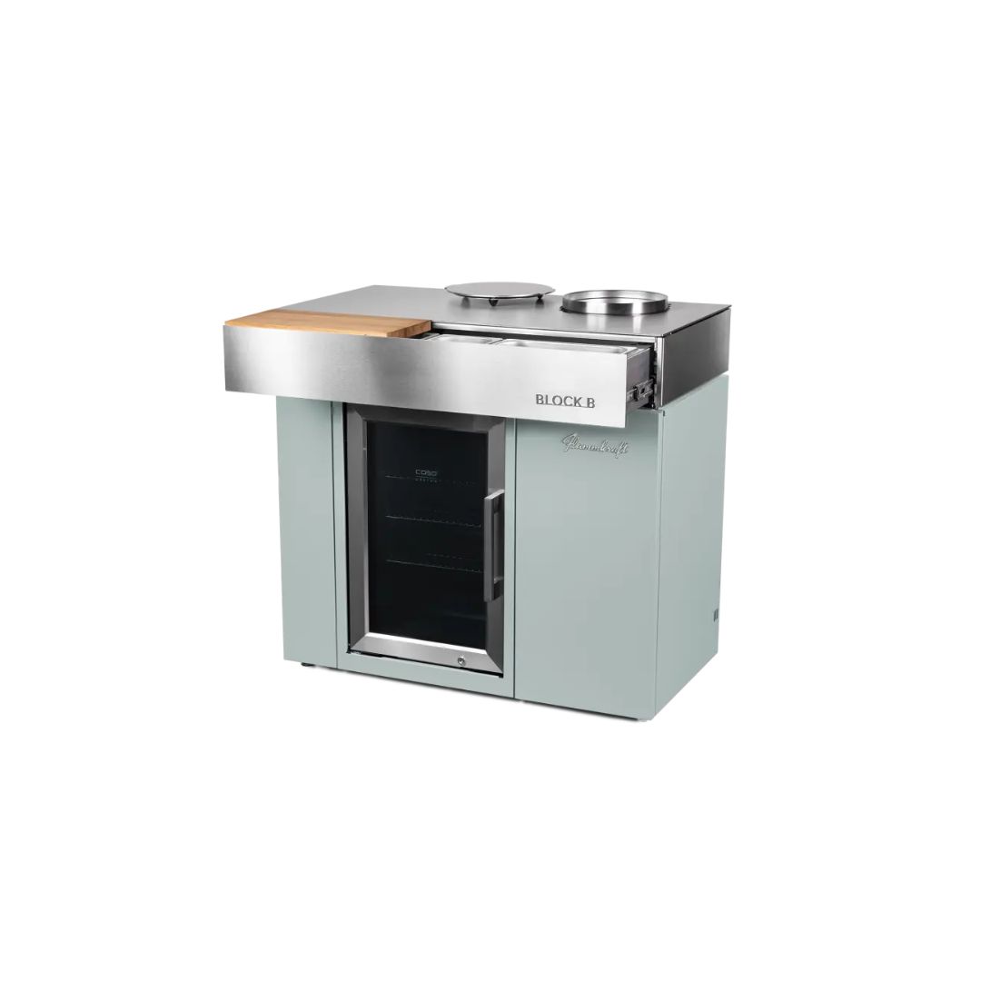 Flammkraft BLOCK B Pool Kühl- und Barmodul 63 Liter Outdoor-Kühlschrank Modul