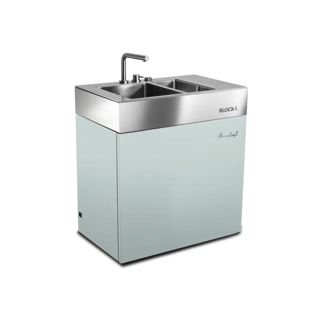Flammkraft Outdoor-Küchenmodul BLOCK L Pool Waschbecken Grillmodul BBQ