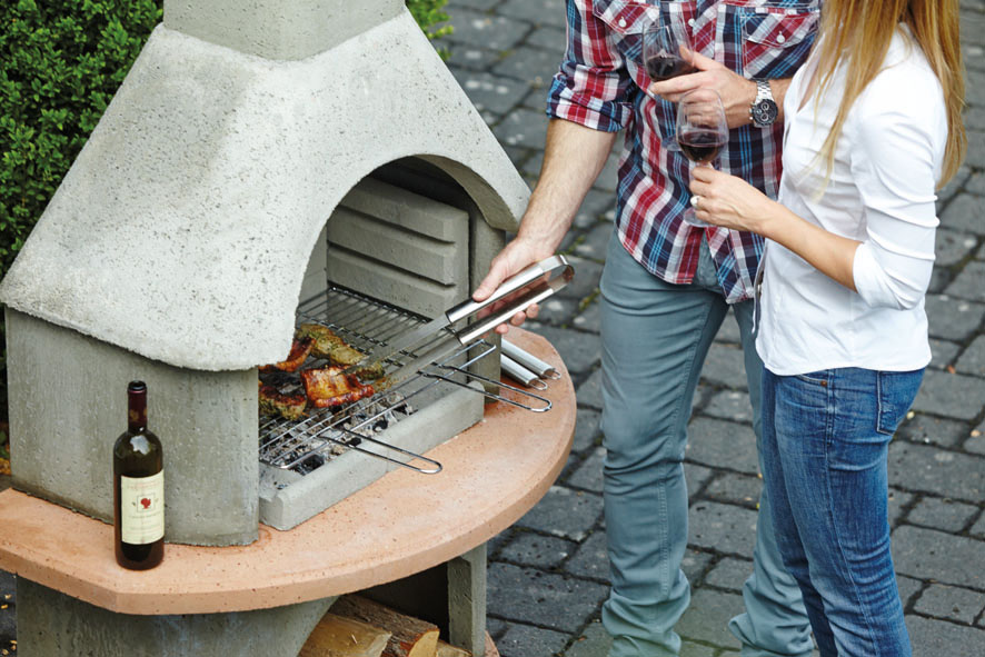 Buschbeck Gartenkamin Carmen BBQ Kohlegrill Holzgrill Grillkamin Grill
