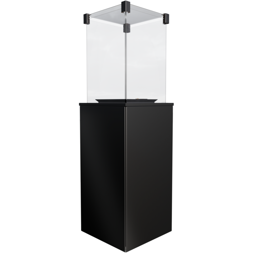 KRATKI Gaskamin PATIO MINI Glas Schwarz Manuell Gasheizgerät 4-8,2 kW