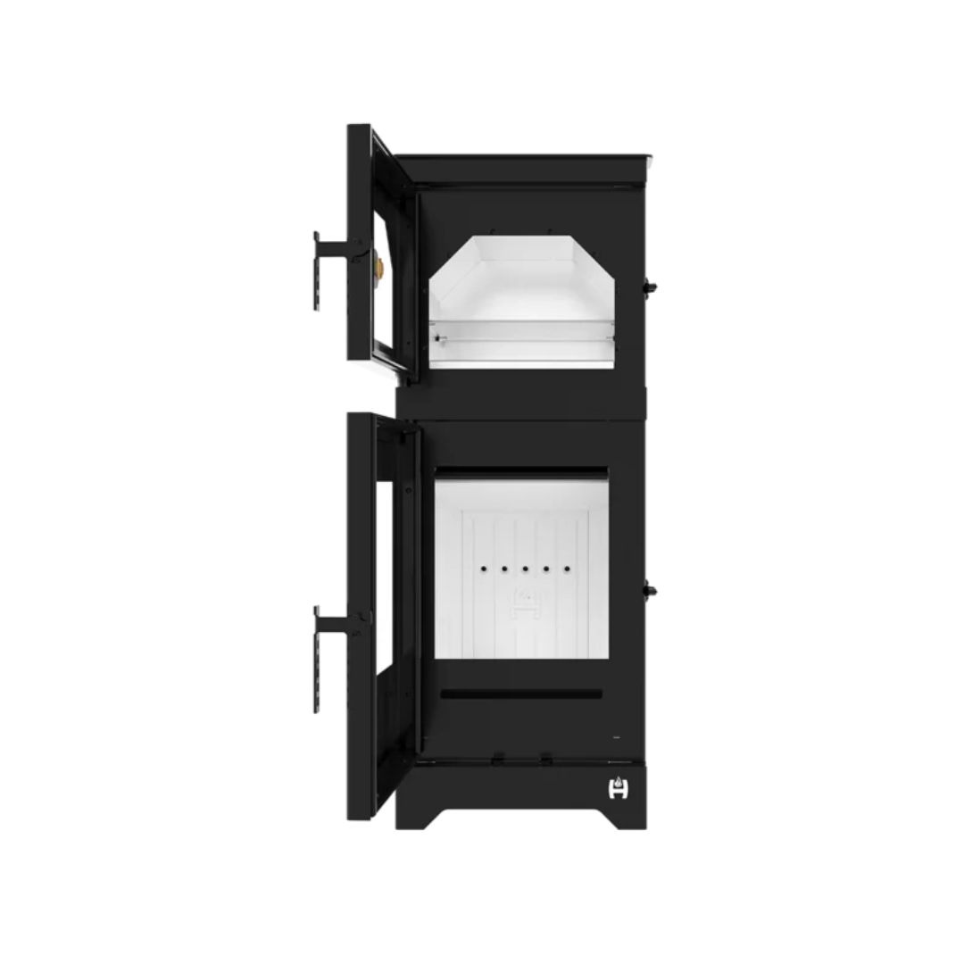 Hitze freistehender Kamin LYNX O 6,5 kW  Kaminofen Wärmequelle Standkamin schwarz