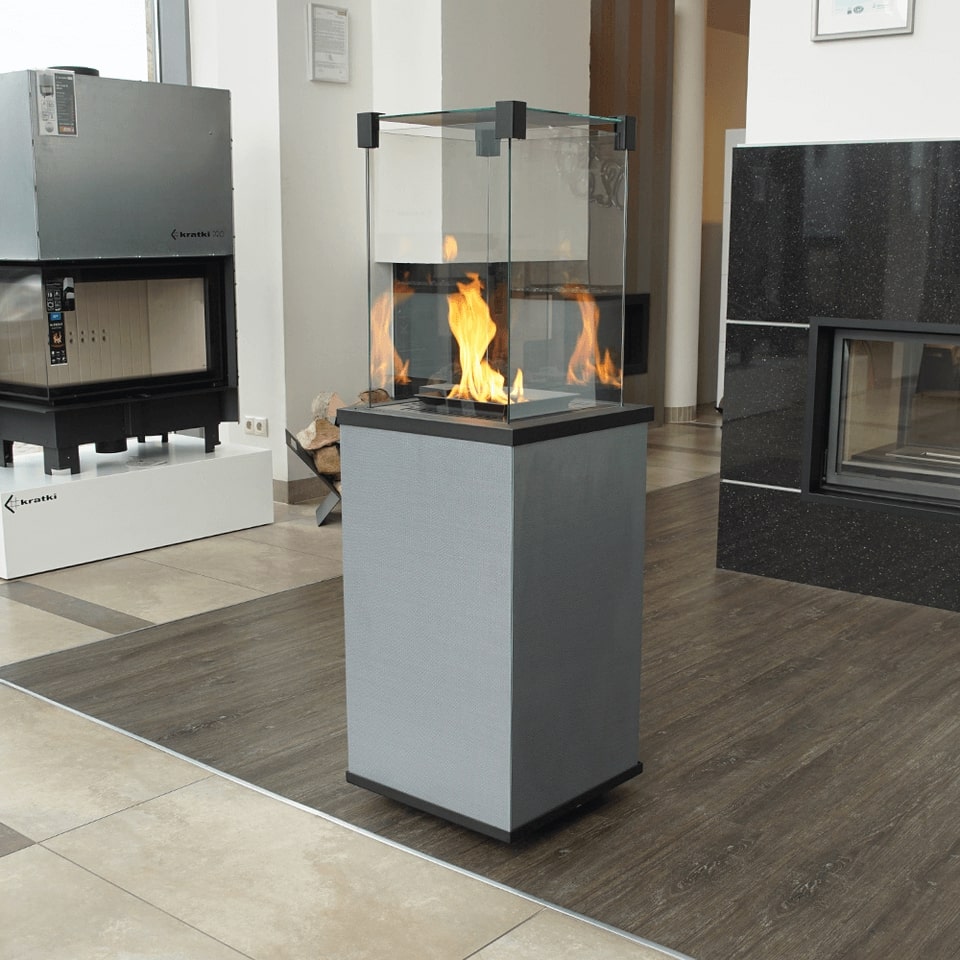 KRATKI Gaskamin PATIO Mini Quarzstein Filo Mercurio Gasheizgerät 4-8,2 kW
