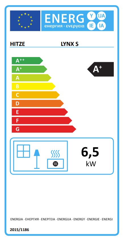 Hitze freistehender Kamin LYNX S 6,5 kW  Kaminofen Wärmequelle Standkamin schwarz
