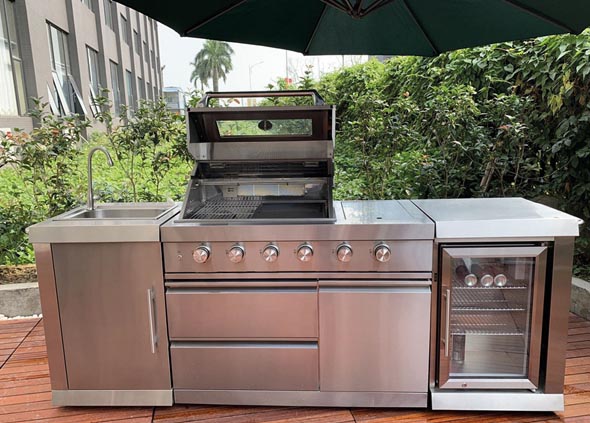 Buschbeck Outdoorküche Oxford BBQ Grill Gas Gasgrill 4 Brenner 19,2 kW