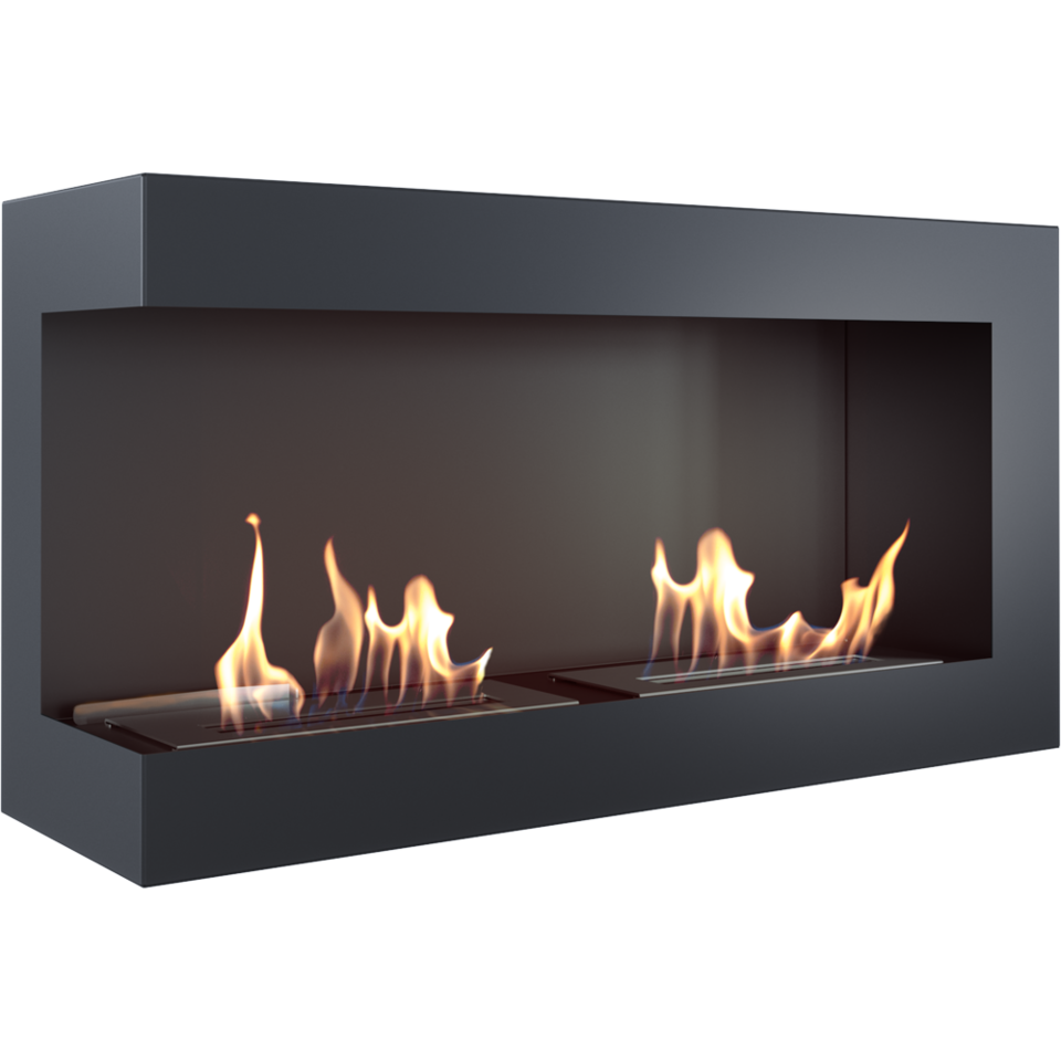Bioethanol Ethanol Kamin Biokamin DELTA 900 Schwarz Wandkamin Kamin Ofen