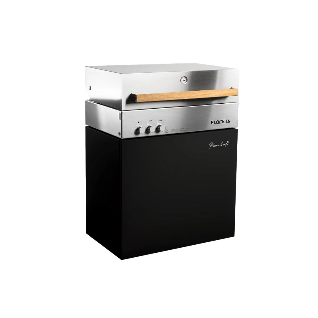 Flammkraft BLOCK Ds Gen. 5 Elfenbeinschwarz 12,8 kW 75°C bis 900°C BBQ Grill Gas