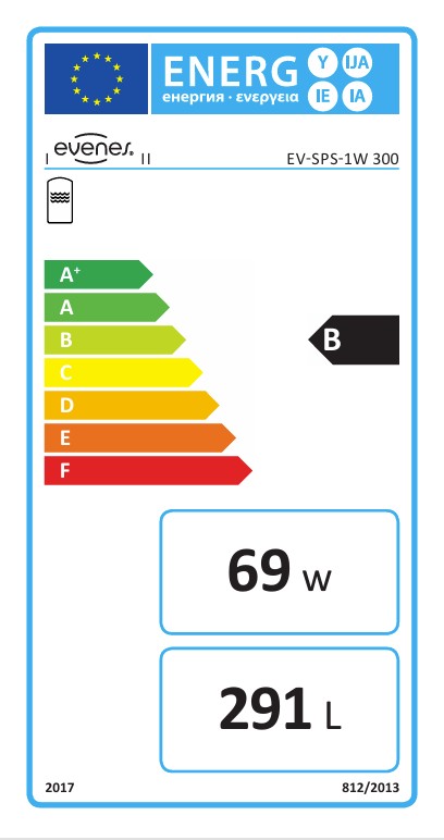 Evenes Schicht-Pufferspeicher EV-SPS-300 1 Wärmetauscher 291 L Isolierung weiß