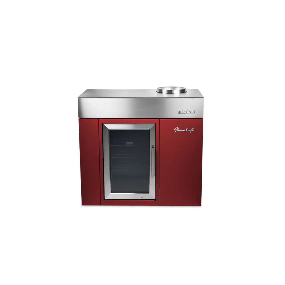 Flammkraft BLOCK B Rubin Kühl- und Barmodul 63 Liter Outdoor-Kühlschrank Modul