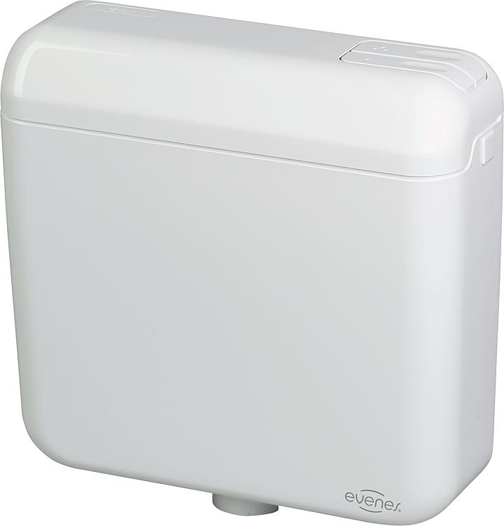Evenes WC Aufputz Spülkasten mit 2-Mengen weiss tiefhängend 420x390x135 mm WC