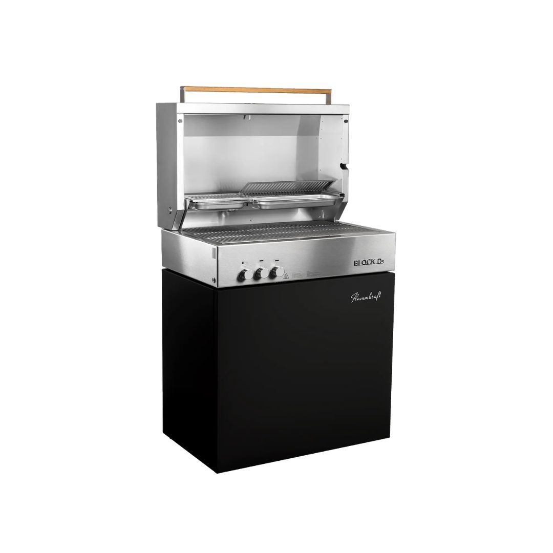 Flammkraft BLOCK Ds Gen. 5 Elfenbeinschwarz 12,8 kW 75°C bis 900°C BBQ Grill Gas