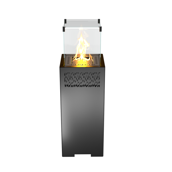 Hitze Gas-Terrassenheizung FUENTE Q V 5,7 kW schwarz Gasheizung Gas-Gartenheizer