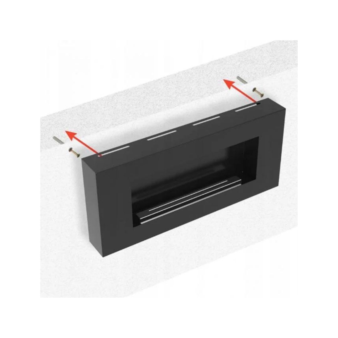 Bioethanol Ethanol Kamin Biokamin DELTA FLAT Schwarz Wandkamin Kamin Ofen