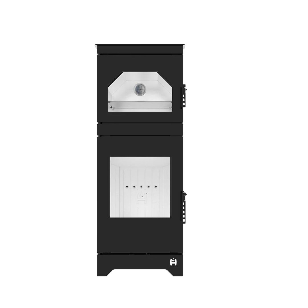 Hitze freistehender Kamin LYNX O 6,5 kW  Kaminofen Wärmequelle Standkamin schwarz