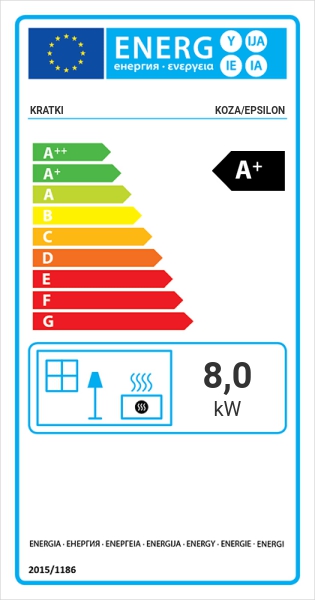 Kratki Kaminofen EPSILON 8 kW Holzofen Ofen Stahl-Schwarz Kamin