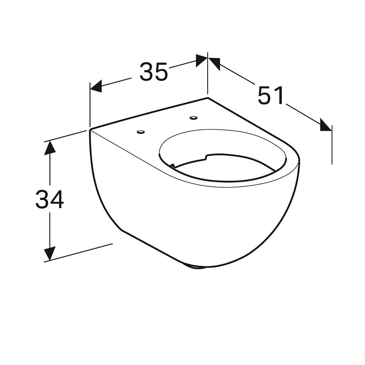Geberit Wandtiefspül-WC Acanto weiß Kera-Tect spülrandlos Toilette WC Sanitär Bad