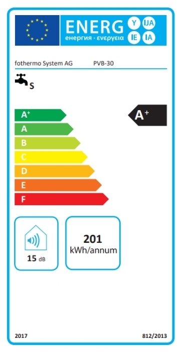 Fothermo 30 Liter Photovoltaik Warmwasserbereiter Set Solar Elektro Boiler PV