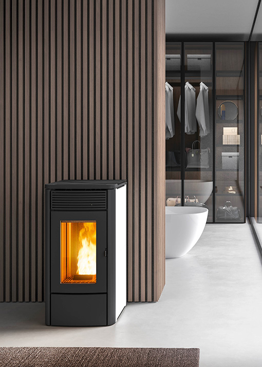 Pelletofen MCZ ALYSSA 6,3 kW Gusseisen Keramik Pelletsofen Pelletkaminofen Holz