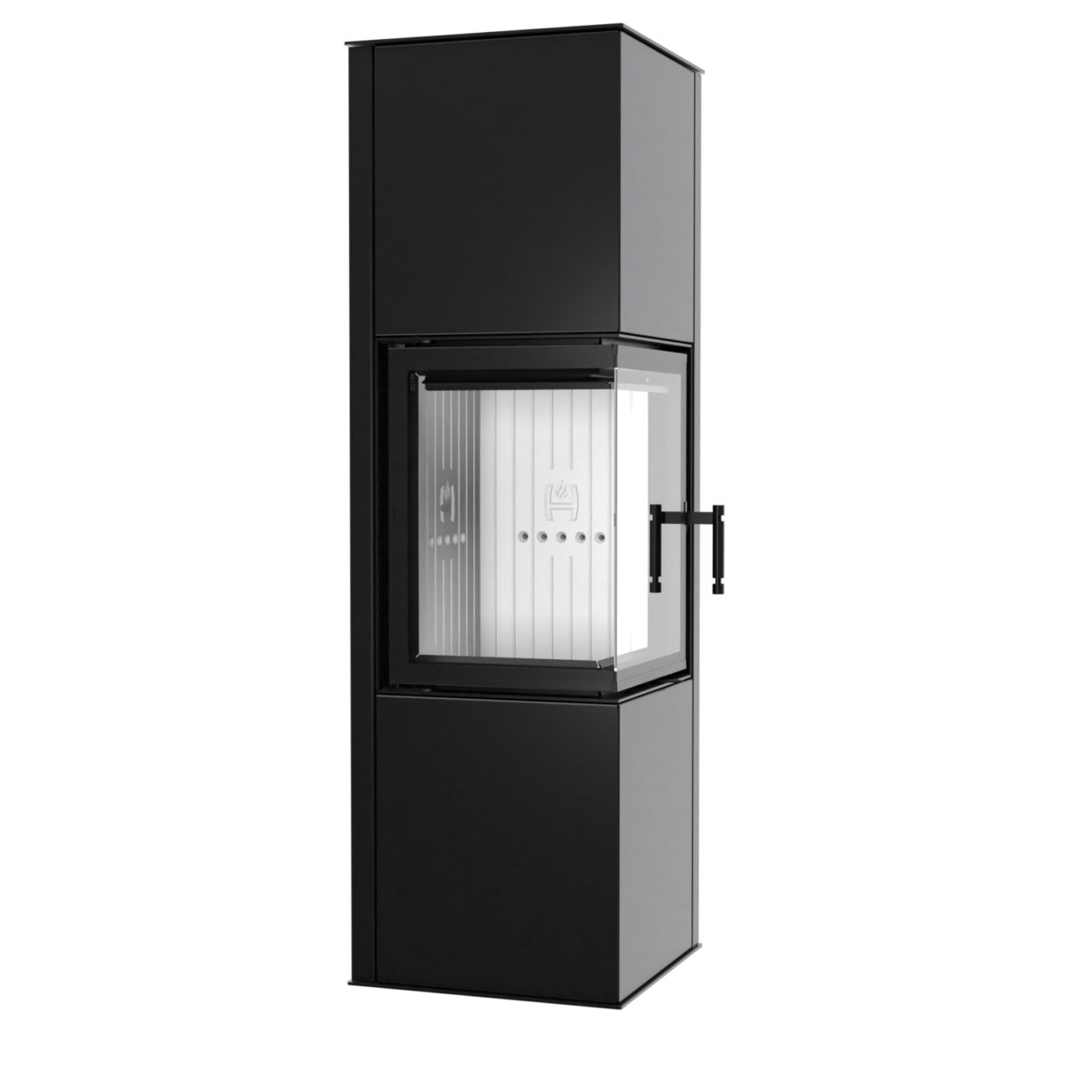 Kaminofen Hitze SIGA 6,5 kW Eckscheiben Ofen Holzofen Kamin Holz schwarz