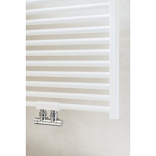 Aluminium-Handtuch-Heizkörper Cool Mittelanschluss 1152x478mm Weiß Bad-Heizkörper