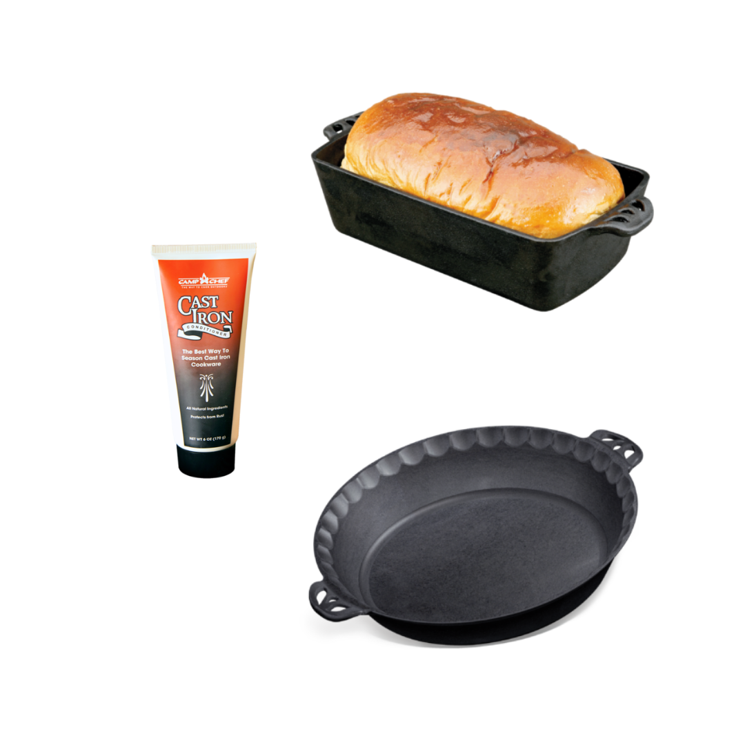 Camp Chef Camping Zubehör Brotbackform Gusseisen Cast Iron Kuchenform Pie Pan