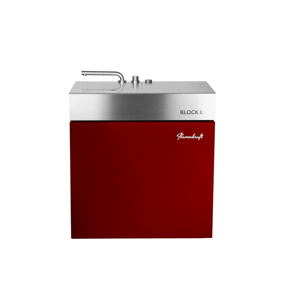 Flammkraft Outdoor-Küchenmodul BLOCK L Rubin Waschbecken Grillmodul BBQ