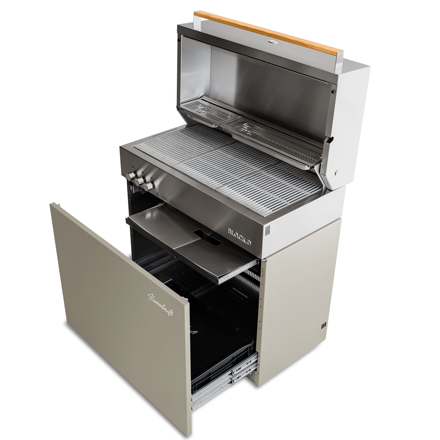 Flammkraft Block D Gasgrill Gen. 5 Taupe 16 kW 75 bis 900°C BBQ Grill Gas