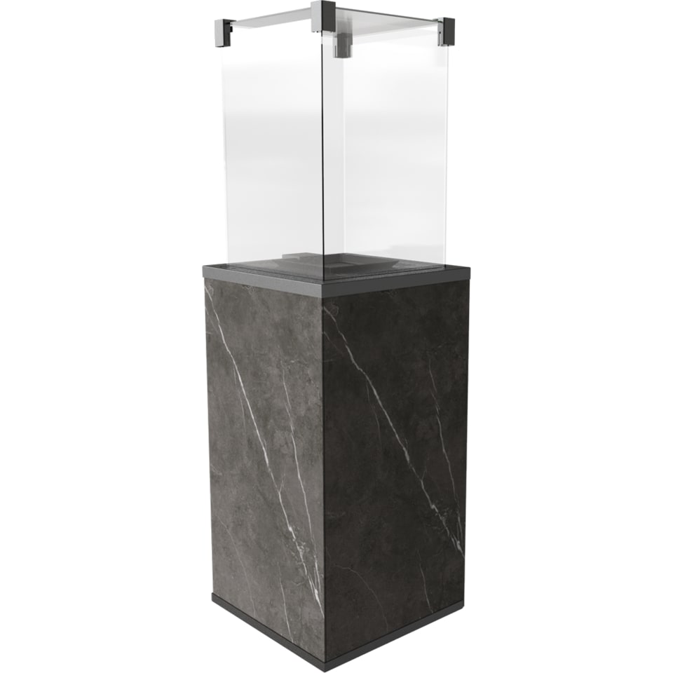 KRATKI Gaskamin PATIO Mini Quarzstein NATURALI PIETRA Grau 4-8,2 kW