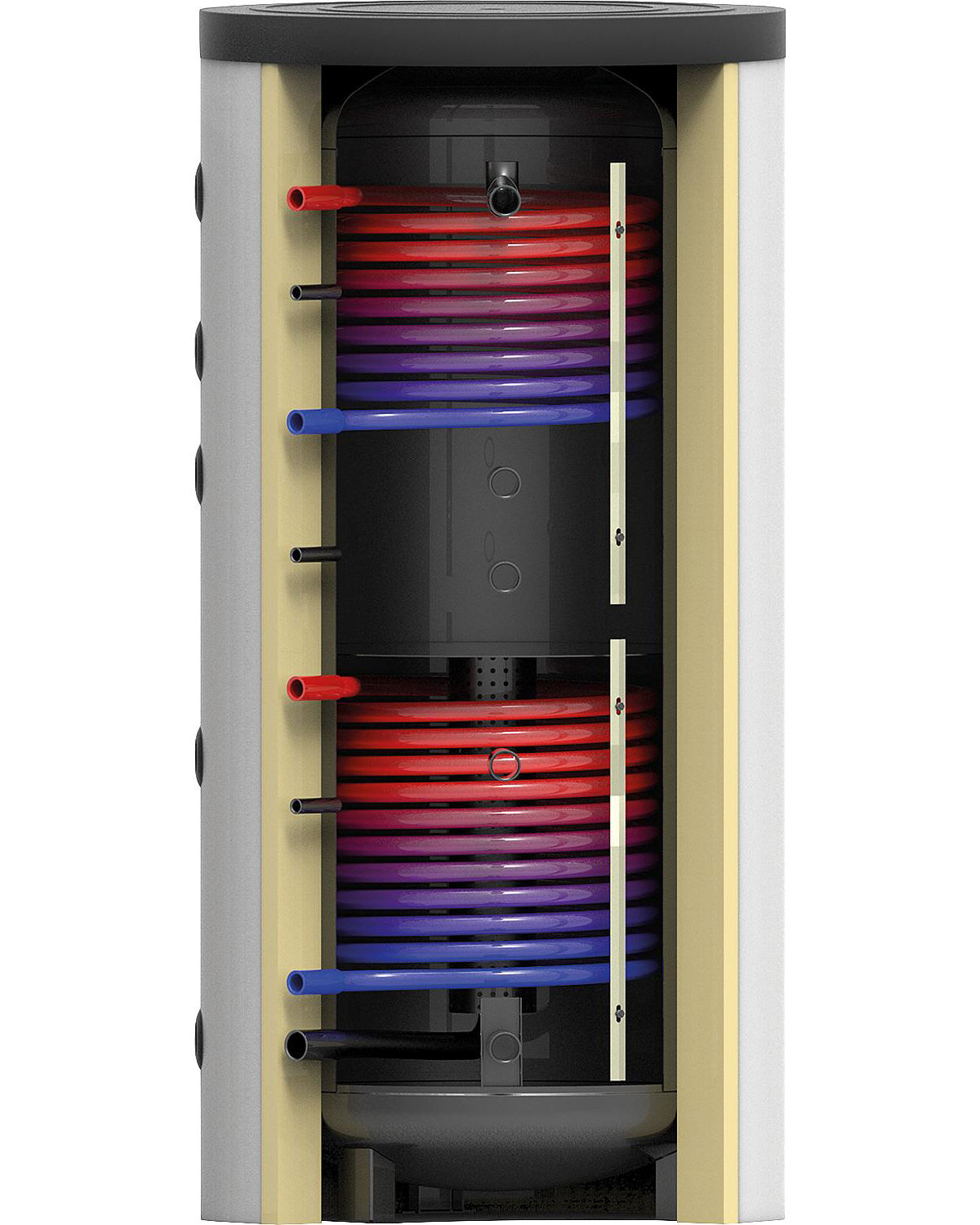 Evenes Schicht-Pufferspeicher EV-SPS-1000 2 Wärmetauscher 951 L Isolierung weiß