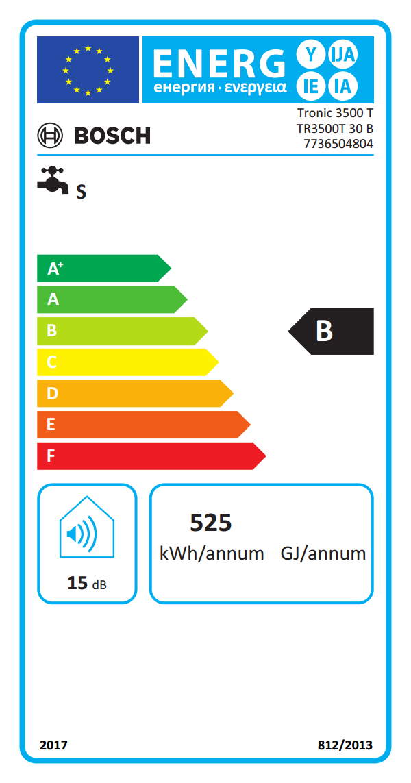 Bosch druckfester Speicher TR 3500T30B Wandspeicher Einkreisausführung 2 kW 30 Ltr.