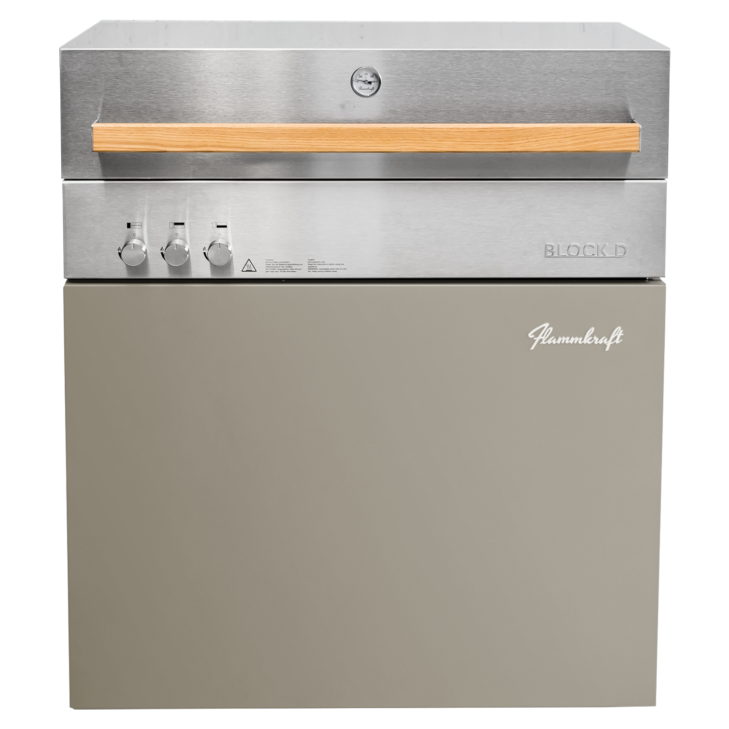 Flammkraft Block D Gasgrill Gen. 5 Taupe 16 kW 75 bis 900°C BBQ Grill Gas