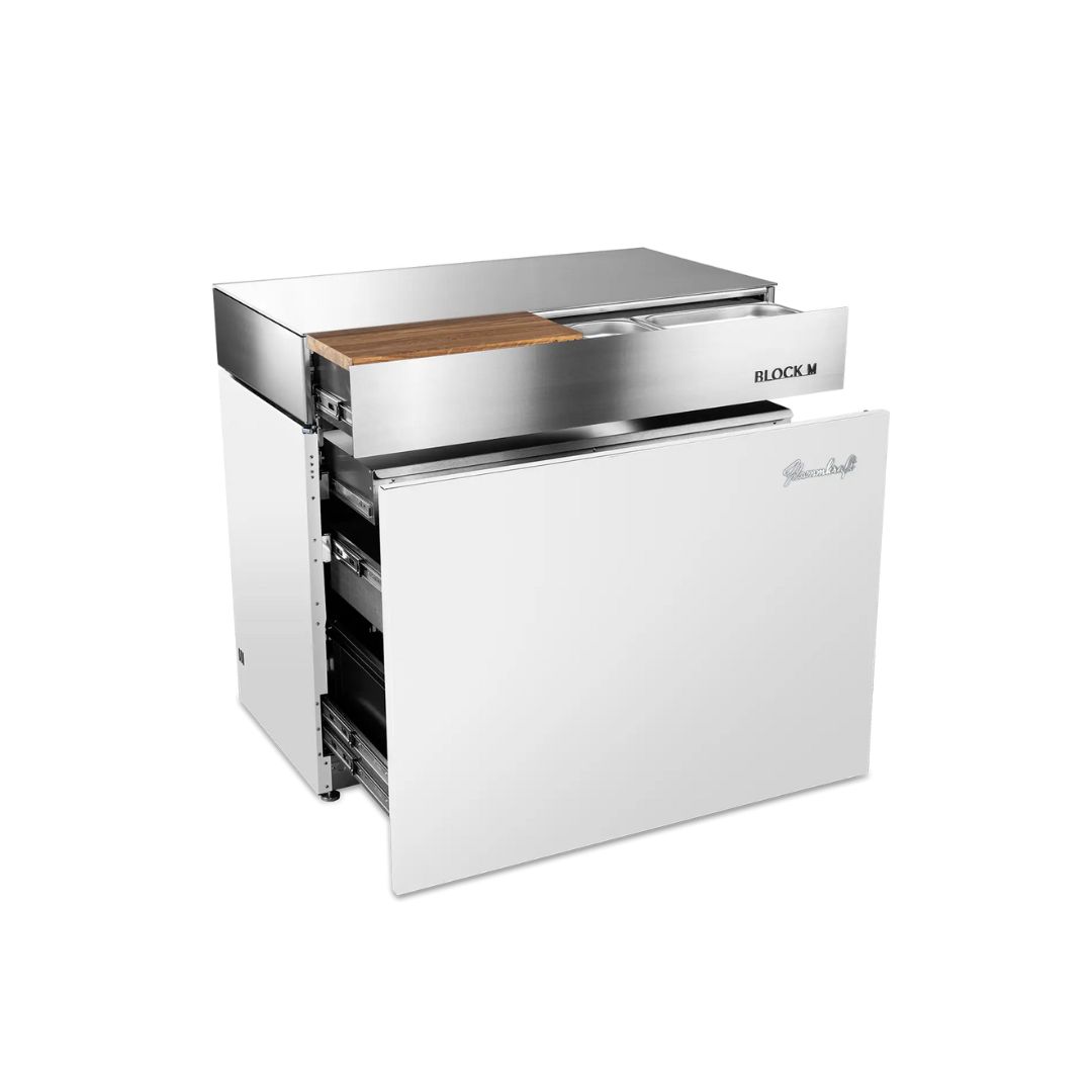 Flammkraft Outdoor-Küchenmodul BLOCK M Gen.5  Elfenbeinweiß Grillmodul Kochmodul