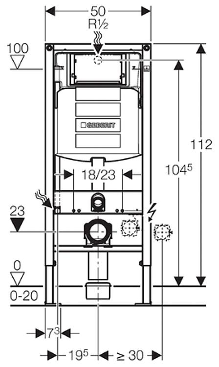 Geberit Duofix  Element UP 320 Spülkasten SIGMA Vorwandelement WC Bausatz Set