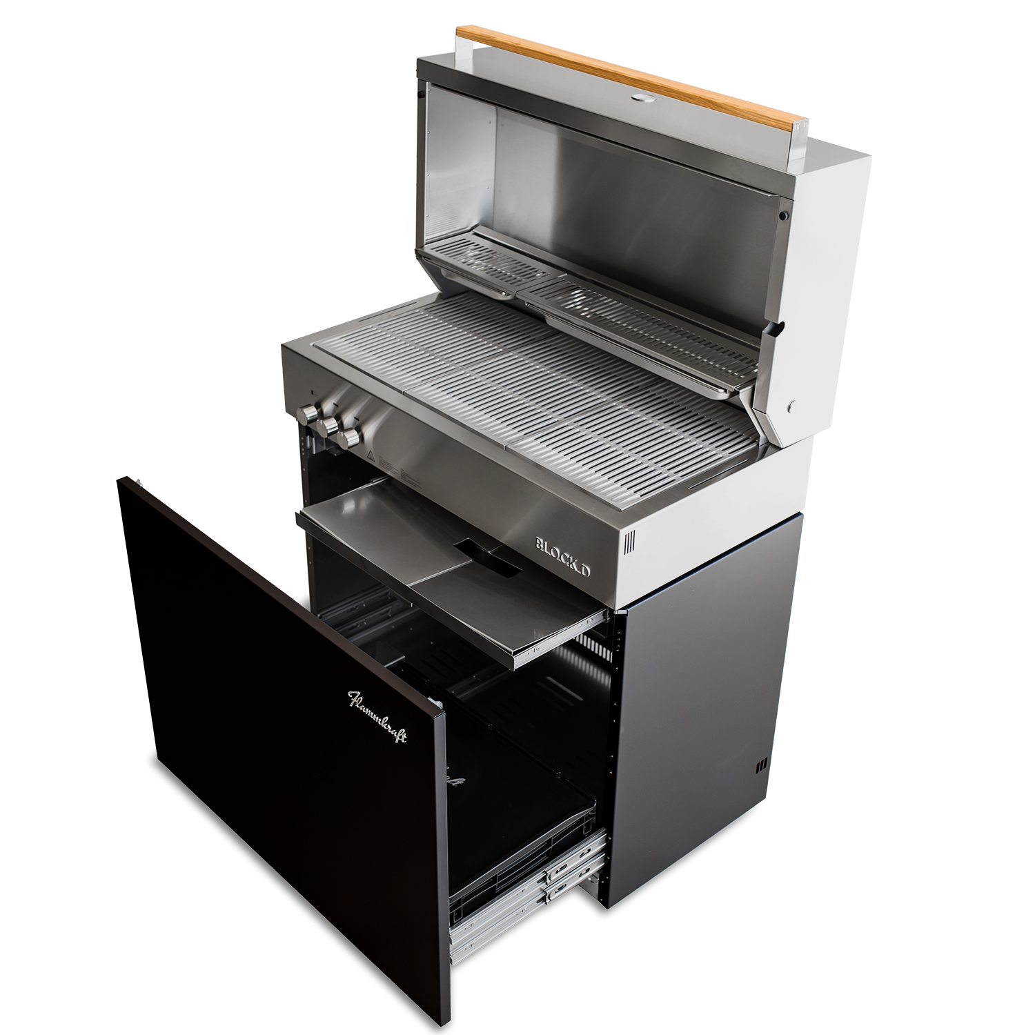 Flammkraft Block D Gasgrill Gen. 5 Elfenbeinschwarz 16 kW 75 bis 900°C BBQ Grill Gas