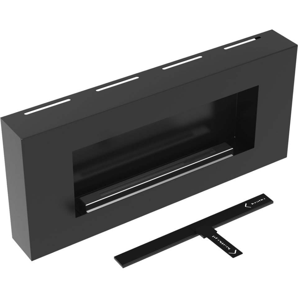 Bioethanol Ethanol Kamin Biokamin DELTA FLAT Schwarz Wandkamin Kamin Ofen