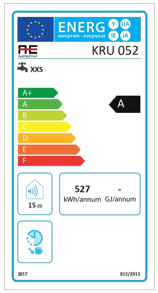 Austria Email Druckloser Elektro-Kleinspeicher Comfort KRU 052 Untertisch 5 L