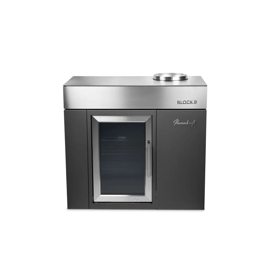 Flammkraft BLOCK B Tiefumbra Kühl- und Barmodul 63 Liter Outdoor-Kühlschrank Modul