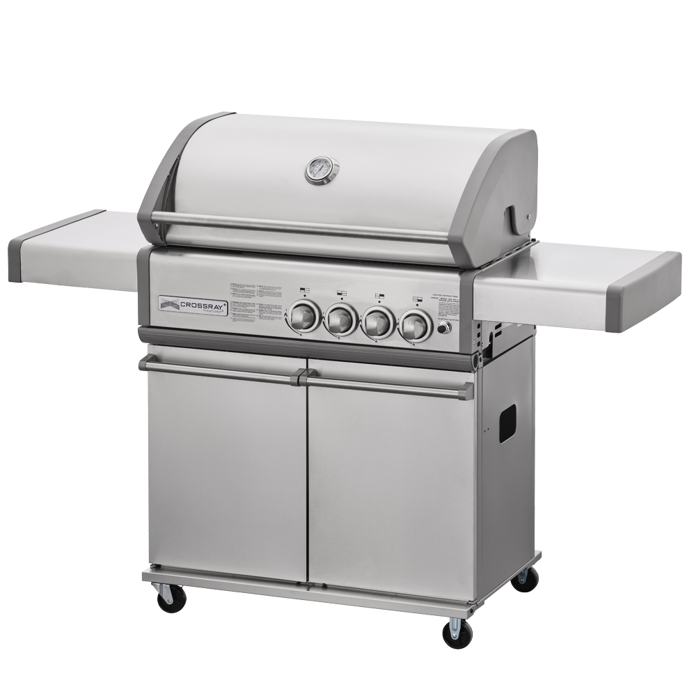 Crossray C4 Trolley Barbecue Gasgrill 4 x Infrarot-Brenner Grillwagen BBQ Grill