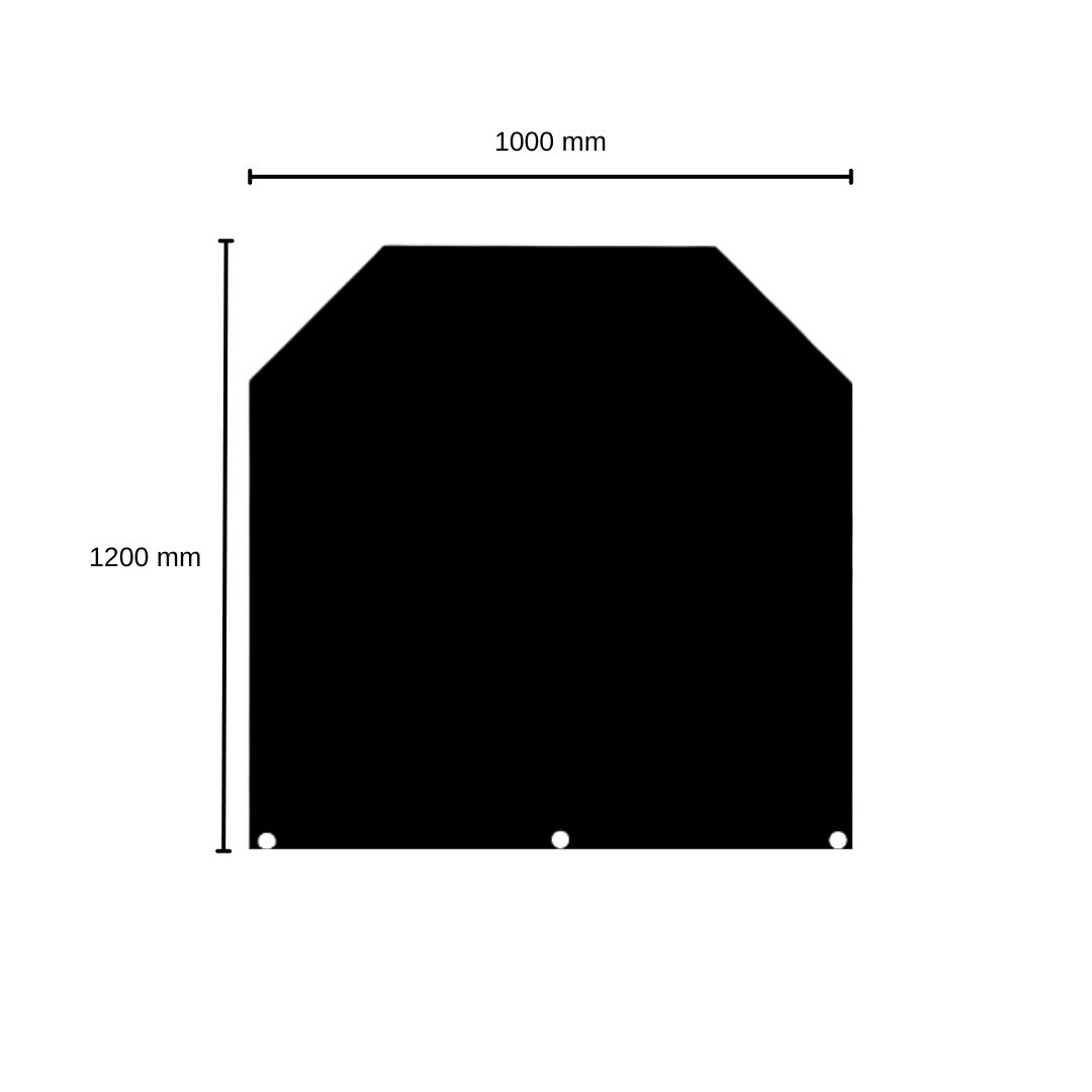 Bodenplatte Kamin Emaillierte-Stahlblech grau schwarz 1000 x 1200 mm E 36-Sechseck