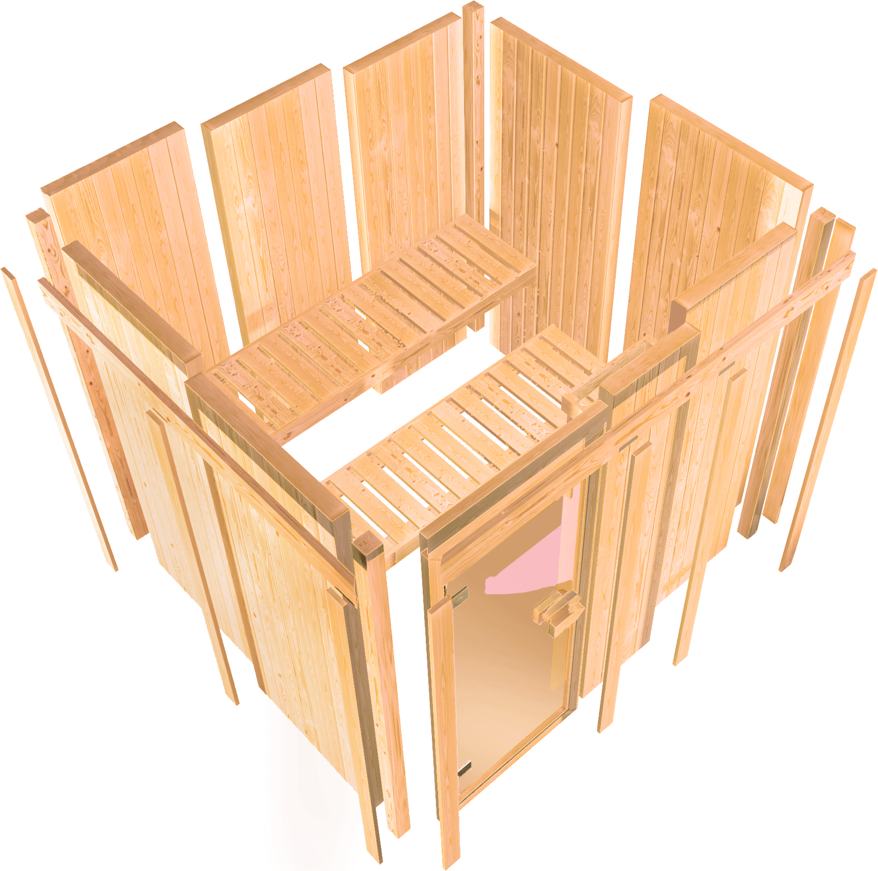 Karibu Sauna Amelia 3 - Systemsauna (Eckeinstieg)