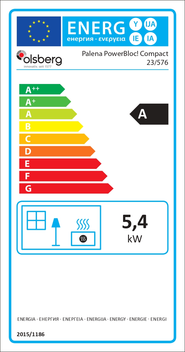 Olsberg Kaminofen Palena Compact PowerBloc 5 kW Ofen Stahl-Schwarz