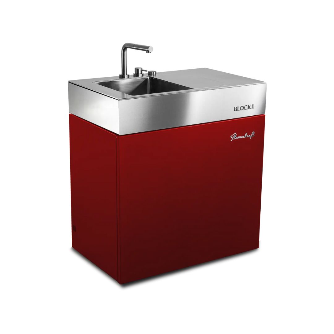 Flammkraft Outdoor-Küchenmodul BLOCK L Rubin Waschbecken Grillmodul BBQ