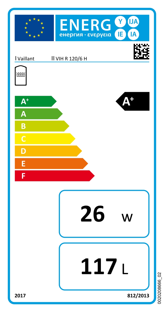 Vaillant uniSTOR exklusiv VIH R 120/6 H Warmwasserspeicher 117 l bodenstehend