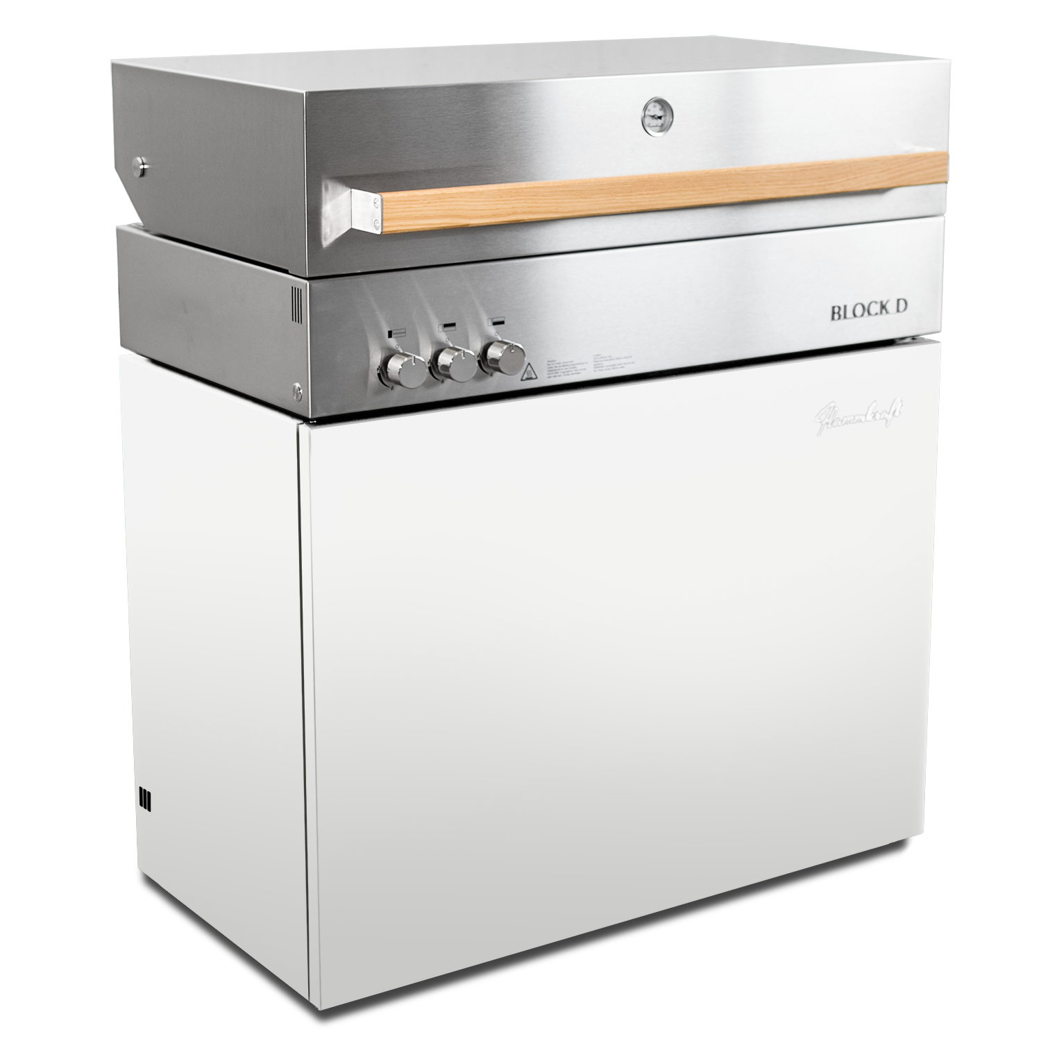 Flammkraft Block D Gasgrill Gen. 5 Elfenbeinweiss 16 kW 75 bis 900°C BBQ Grill Gas