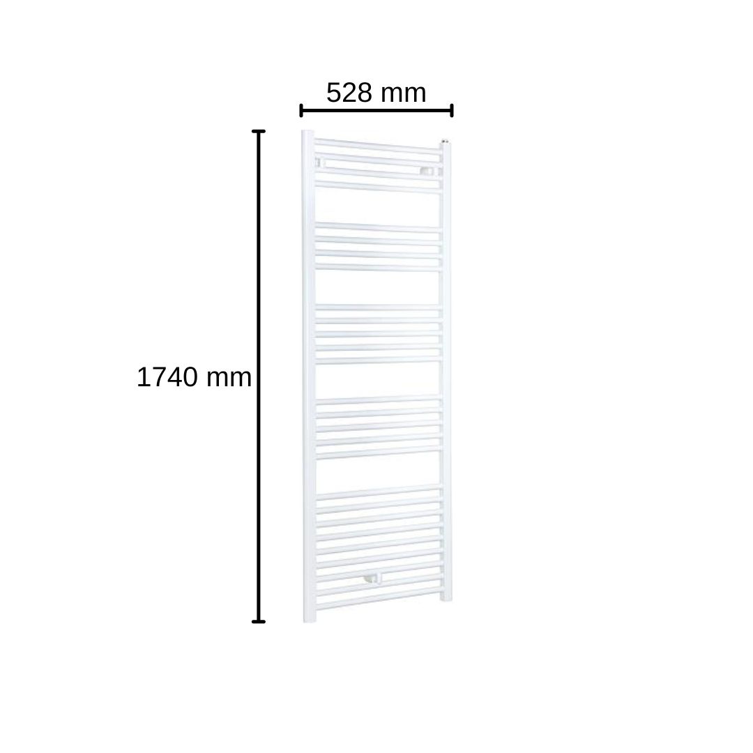 Aluminium-Handtuch-Heizkörper Cool Mittelanschluss 1740x528mm Weiß Bad-Heizkörper